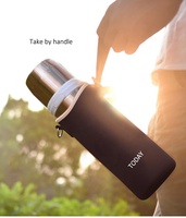 Couvercle de manchon de bouteille en néoprène thermorétractable isolé avec logo personnalisé, pochette de sac de bouteille d'eau refroidisseur de canette de bière étanche avec poignée à sangle
