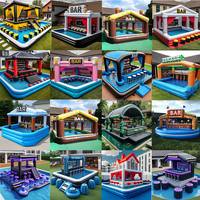 Nouveau bar de piscine gonflable extérieur arrière-cour Pvc eau fêtes de famille événement piscine flottante gonflable avec bar pour adultes tente de fête