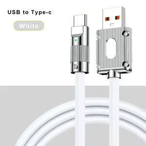 Venta caliente Cable cargador de aleación de zinc Usb C Tipo-c 120W Cable DE DATOS rápido Cable de carga de teléfono para Iphone