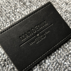 Guangzhou Lefeng Manufacturer Custom Debossed Logo Leather Brand Tag Handmade <strong>Black</strong> Leather Patch <strong>Labels</strong> For <strong>Jeans</strong> Garment - Product Image 2