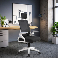Chaise de bureau ergonomique contemporaine à hauteur réglable, siège moderne en maille pour ordinateur et conférence, siège de personnel relevable pour la maison