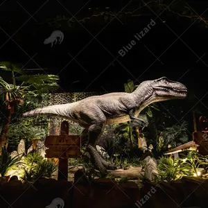 Parco a tema lucertola blu modello realistico attrezzatura dinosauro animatronico t-rex dinosauri per Dino Jurassic park
