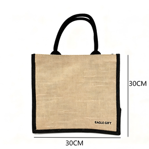 Bolsa de Yute Ecológica Blanca Natural con Logotipo Personalizado al por Mayor para Compras y Promociones - Product Image 1
