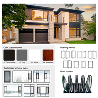 Fenêtre verticale à double battant en aluminium insonorisée de qualité professionnelle EOKO pour projets de construction d'appartements