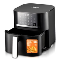 Nouveau modèle de four friteuse à air 6,5 L à commande tactile, panier unique, 1600W, écran LED, grand four grille-pain à air