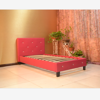 Lit double en cuir Pu souple avec cadre en bois et élévateur, mobilier de chambre à coucher