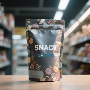 Bolsas de Mylar Negras para Dulces y Azúcar, con Diseño Infantil Impreso, Empaque de Papel de Aluminio Personalizado, Bolsas Cuadradas para Aperitivos - Product Image 3