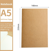 Carnet de notes A6 imprimé avec reliure agrafée, en papier kraft, à pages vierges ou à pois, carnet de voyage rechargeable, planificateur.