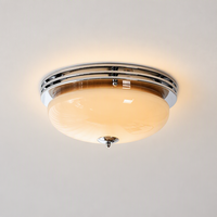 Lustre de plafond LED en fer de style crème vintage pour chambre principale avec abat-jour en verre Zhongshan Lighting