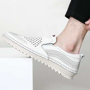 Sandalias de Cuero Blancas de Moda para Hombre, Estilo 2026 - Zapatos Casuales y Formales Más Vendidos - Suela Suave de una Pieza, Transpirables - Product Image 4