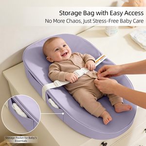 Cambiador de Bebé Portátil Impermeable, Redondo, Relleno de Algodón, Material de Poliéster, para Recién Nacidos - Product Image 2