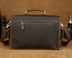 Tiding Vintage Brown Handmade <strong>Men</strong> Genuine Leather 13 Inch <strong>Laptop</strong> <strong>Bag</strong> Briefcase <strong>Messenger</strong> <strong>Bag</strong> <strong>for</strong> Man - Product Image 2
