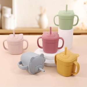 Nuevos Productos: Vasos <span class=keywords><strong>de</strong></span> Silicona para Bebés con Asas, Vaso <span class=keywords><strong>de</strong></span> Agua <span class=keywords><strong>de</strong></span> Alta Calidad con Tapa y Pajita para Entrenamiento <span class=keywords><strong>de</strong></span> Bebida y Refrigerios - Product Image 2