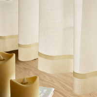 Rideau semi-transparent en jacquard à motif de feuilles naturelles, filtre de lumière douce, draperie de fenêtre sur mesure pour la décoration de la maison, de la villa, de l'hôtel, de la chambre d'hôtes