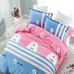 Lot de stock de haute qualité 100% polyester dispersé dessin animé mignon impression pas cher bébé drap de lit tissu