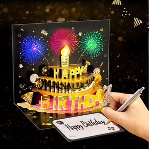 في المخزون بطاقات عيد ميلاد ثلاثية الأبعاد منبثقة بطاقات معايدة ألعاب نارية للاحتفال هدايا عيد ميلاد مع أضواء وصوت لأصدقاء الأم والزوجة - Product Image 4
