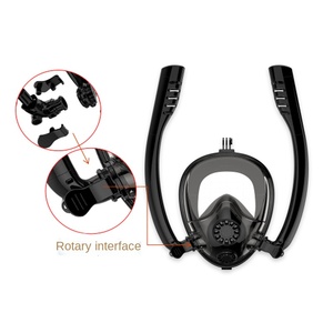 Consiglia occhialini nuoto con doppi tubi snorkel maschera subacquea per adulti freedive snorkel con supporto per fotocamera - Product Image 4