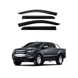 VENTANA NEGRA VIENTO Sol Lluvia DEFLECTORES PUERTA VISORES <span class=keywords><strong>KIT</strong></span> de 4PCS <span class=keywords><strong>para</strong></span> FORD RANGER T7 2015 2016 2017 2018 Accesorios - Product Image 1