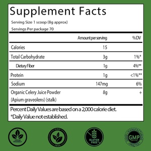 Jugo de Apio Orgánico en Polvo OEM/ODM, Estimula el Sistema Inmunológico, la Energía y Apoya la Salud Intestinal, Rico en Vitamina C y Minerales - Product Image 2
