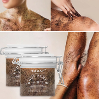 Gommage corporel anti-cellulite personnalisé OEM au café et à l'huile d'olive, au sel marin et à la caféine, exfoliant, favorisant la drainage et la réduction de la rétention d'eau, raffermissant, pot de 250g