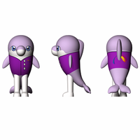 Costume de mascotte interactif gonflable en tissu Oxford durable, motif dauphin de dessin animé super mignon Longgang