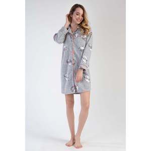 Camiseta de punto para mujer, con botones, manga larga, forro polar, corte ovalado, estilo túnica - Product Image 4