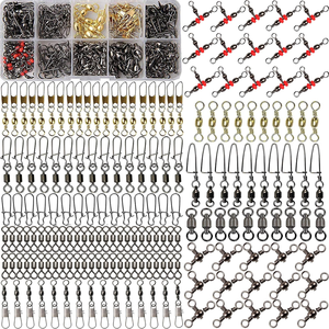 Kit de 175 Émerillons de <span class=keywords><strong>Pêche</strong></span> <span class=keywords><strong>à</strong></span> Roulement <span class=keywords><strong>à</strong></span> Billes, Émerillons <span class=keywords><strong>à</strong></span> Trois Voies, Accessoires de Connecteurs de Ligne de <span class=keywords><strong>Pêche</strong></span>, Boîte <span class=keywords><strong>à</strong></span> <span class=keywords><strong>Pêche</strong></span> - Product Image 1