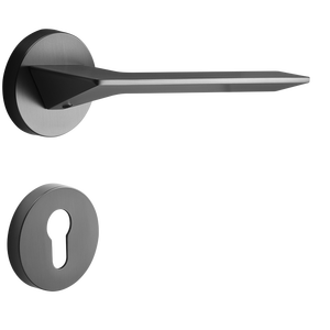 Modern High Quality <b>Safety</b> Zinc Black Gray Bedroom Door Handle Interior <b>Lock</b> Lever Handles - Product Image 2