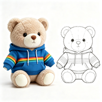 Ours en peluche de haute qualité avec tenue, mini-animaux en peluche personnalisés, ours en peluche personnalisé en gros pour enfant