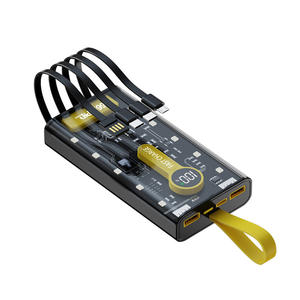 Banco de energía transparente 20000mAh Cable incorporado 66W Cargador de teléfono portátil de carga súper rápida Batería externa Batería <span class=keywords><strong>auxiliar</strong></span> - Product Image 1