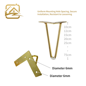 Factory Wholesale modern Multiple heights golden u shape metal sofa <b>legs</b> iron furniture <b>legs</b> durable for sofa bed and cabinet - Product Image 3