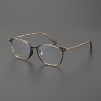 Bingkai Kacamata Titanium Persegi Panjang Mewah Unisex Ultra Ringan Optik Logo Kustom OEM ODM Cina