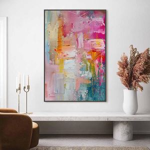 Dipinto a <span class=keywords><strong>olio</strong></span> astratto moderno di grandi dimensioni, personalizzabile, colorato e testurizzato, dipinto a mano, per decorare le pareti di casa e il soggiorno. - Product Image 5