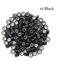Micro-liens/tubes/perles en silicone cuivre 3 mm, lot de 1000 pièces, 8 couleurs, pour outils de perruque, micro-anneaux, accessoires capillaires en silicone