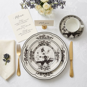<span class=keywords><strong>Service</strong></span> de table vintage en porcelaine fine Chinoiserie Sauge Noire, assiette de présentation en céramique à motif floral rétro, tasse à café et bol en porcelaine pour hôtel - Product Image 1