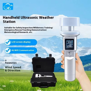 สถานีตรวจอากาศแบบพกพา RS485 4G GPRS สำหรับใช้งานกลางแจ้ง พร้อมเครื่องมือวัดแบบอัลตราโซนิกสำหรับทดสอบความเร็วลม ทิศทางลม ความชื้น และความดัน - Product Image 1
