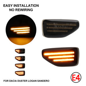 Specchietto laterale a tre file con luci di posizione laterali a LED dinamiche per <span class=keywords><strong>Dacia</strong></span> <span class=keywords><strong>Sandero</strong></span> Stepway Duster <span class=keywords><strong>Logan</strong></span> <span class=keywords><strong>MCV</strong></span> II 12-22 lampada di direzione - Product Image 3