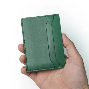 Porte-cartes de crédit Portefeuille mince Portefeuille minimaliste en cuir avec blocage RFID Portefeuille porte-cartes