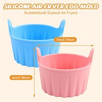 Moules à œufs en silicone pour friteuse à air, 1 paquet, 2,8x2,4 pouces, réutilisables, antiadhésifs, compatibles four et lave-vaisselle, résistants aux hautes températures, outil de cuisson