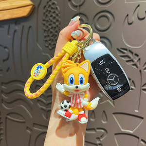 <span class=keywords><strong>Porte</strong></span>-clés et pendentif créatifs en forme de personnage de dessin animé <span class=keywords><strong>Sonic</strong></span>, mignon, sur le thème du football - Petit cadeau pour couple ou sac - Product Image 3