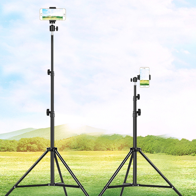 2.1m Trepied Smartphone Camera Lighting Stands Portable Adjustable Tripod Led Fill Light Ring Light Stand