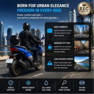 <span class=keywords><strong>Scooter</strong></span>/cyclomoteur à essence 150cc quatre temps refroidi par eau EURO 5, démarrage sans clé Bosch EFI, double frein ABS, vitesse 95 km/h pour autoroute/urbain - Product Image 4