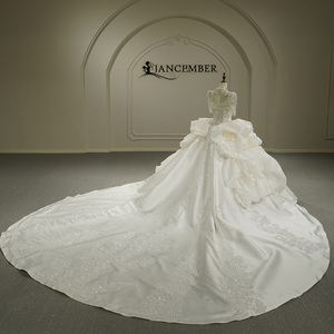 Gt26058 Modern Sweetheart Ball Gown Floor-Length Chapel Train Long Sleeve Backless <b>Wedding</b> Dress 100% Polyester Lace Plus Size - Product Image 6