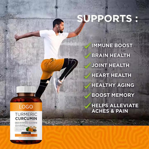 Cápsulas de Cúrcuma y Curcumina con Extracto Orgánico de Jengibre y Pimienta Negra para el Apoyo Inmunológico, OEM - Product Image 3