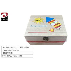 Caja De Petardo Wooden Storage Box With Rope Handle For Christmas Decoration 24Pcs Set - Product Image 3