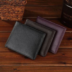 Portefeuilles en cuir de vache véritable imprimé avec initiales, design en cuir véritable pour homme, porte-cartes de crédit pliable pour homme avec boîte cadeau - Product Image 1