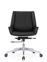 Chaise de bureau pivotante moderne pour réunions administratives avec dossier, cadre ergonomique en aluminium, pour ordinateur