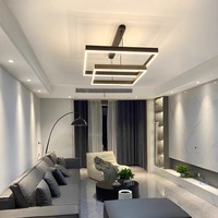 Luminaire suspendu moderne, design contemporain en acrylique noir, nouveau design carré, lampe pour salle à manger, salon, lustre LED
