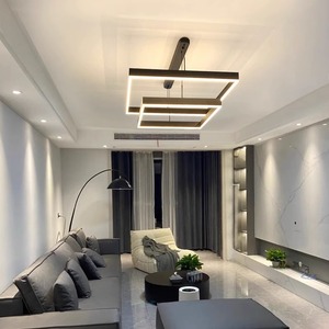 Lampada a Sospensione Moderna Contemporanea in Acrilico Nero Nuovo Design Lampadario Quadrato a LED per Sala da Pranzo e <span class=keywords><strong>Soggiorno</strong></span> - Product Image 2