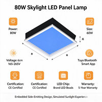 Plafonnier LED encastré 600x600 80W Tuya Smart IP44 moderne, simulant la lumière du soleil pour la maison et le bureau